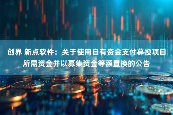 创界 新点软件：关于使用自有资金支付募投项目所需资金并以募集资金等额置换的公告